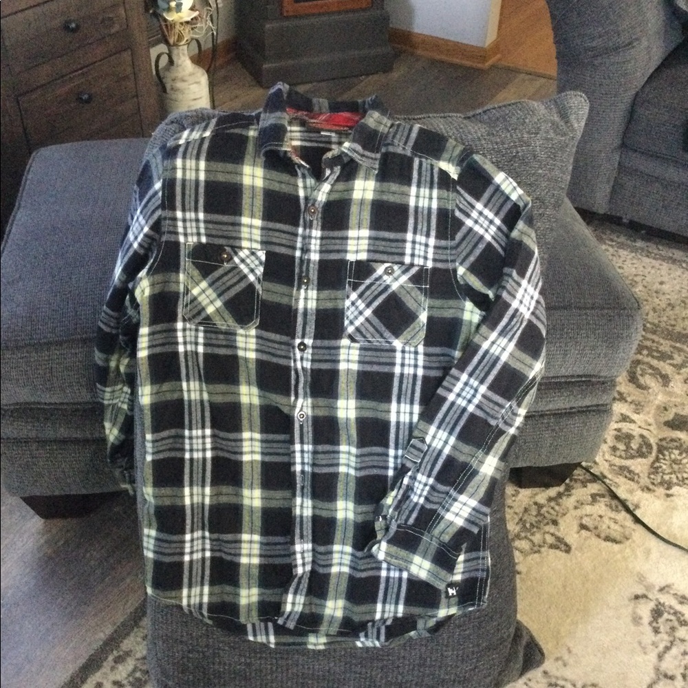 Long Sleeve Plaid, XL Button Up Flannel Shirt